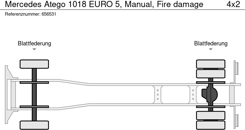 Skříňový nákladní auto Mercedes-Benz Atego 1018 EURO 5, Manual, Fire damage: obrázek 15