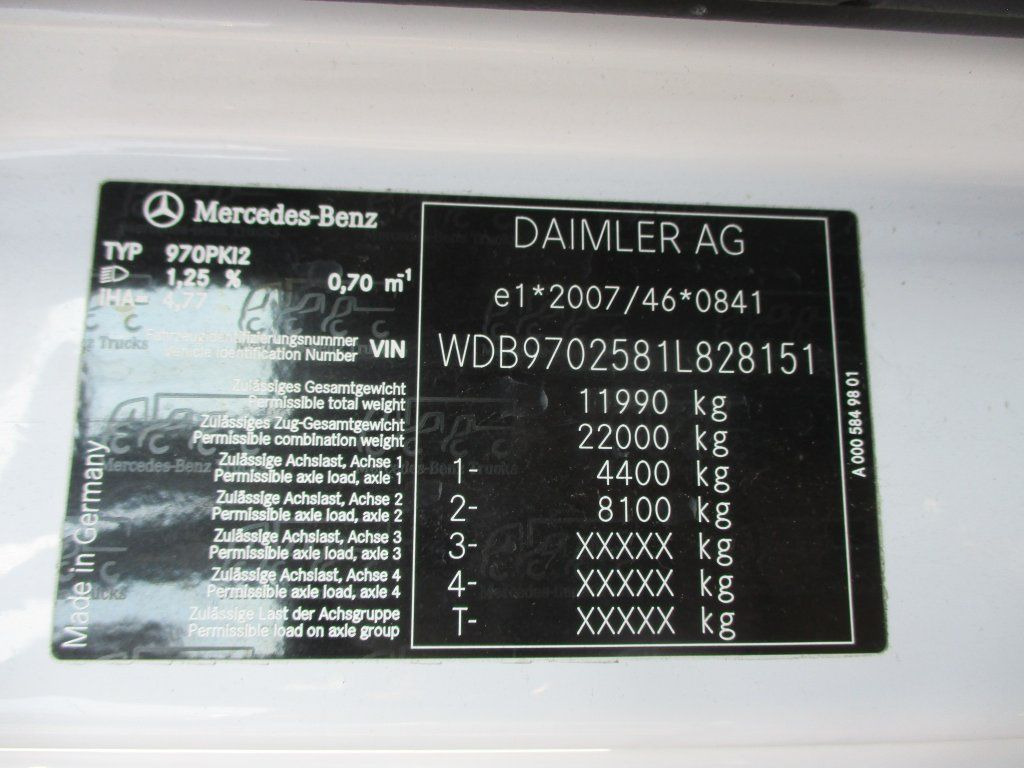 Skříňový nákladní auto Mercedes-Benz Atego 1222  1 Liege LBW: obrázek 18