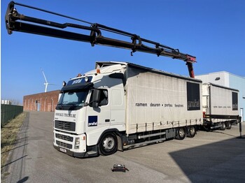 Plachtový nákladní auto, Auto s hydraulickou rukou Volvo FH 440 6x2 WINGLINER + CRANE PALFINGER PK16502 5x HYDR + RADIO / JUMBO WINGLINER + AWB TRAILER 2 AXLES BPW: obrázek 1