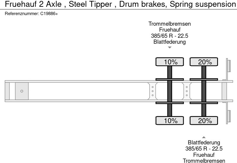 Sklápěcí návěs Fruehauf 2 Axle , Steel Tipper , Drum brakes, Spring suspension: obrázek 12