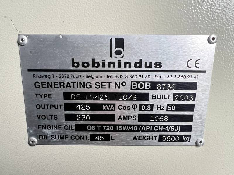 Elektrický generátor Bobinindus DE-LS425 TC/B Excellent Condition / Low Hours / CE: obrázek 7