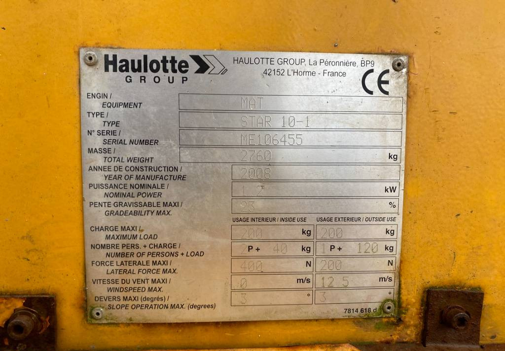 Vertikální sloupový výtah Haulotte Star 10 Electric Vertical Mast Work Lift 1000cm: obrázek 10