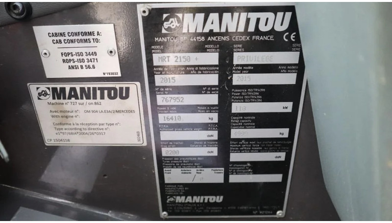 Nakladač Manitou MRT 2150+ PRIVILEGE | FORKS | AIRCO: obrázek 20