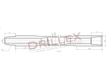 Horizontálni vrty Vermeer D33x44,D36x50 FS1 4,5m Drill pipes, żerdzie: obrázek 1