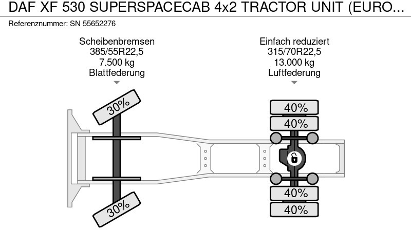 Tahač DAF XF 530 SUPERSPACECAB 4x2 TRACTOR UNIT (EURO 3 / ZF16 MANUAL GEARBOX / ZF-INTARDER / HYDRAULIC KIT): obrázek 17