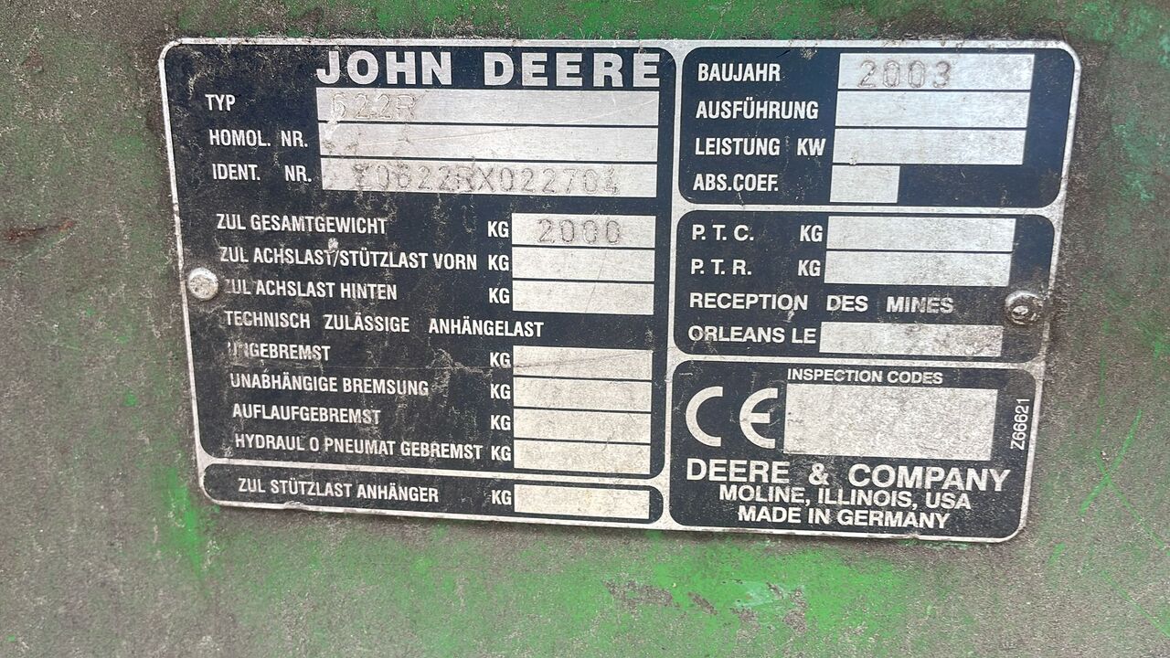 Žací lišta John Deere 622R - Heder + Wózek: obrázek 5