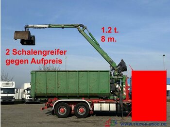  Abrollcontainer 23 m³ + Kran Hiab F 95S 1.2t 8m - Hákový kontejner: obrázek 1