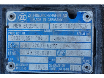 Převodovka pro Nákladní auto ZF 16S1821OD+INT 81.32003.6673: obrázek 5 Převodovka pro Nákladní auto ZF 16S1821OD+INT 81.32003.6673: obrázek 5