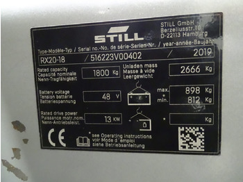 Elektrický vysokozdvižný vozík STILL RX20-18: obrázek 2