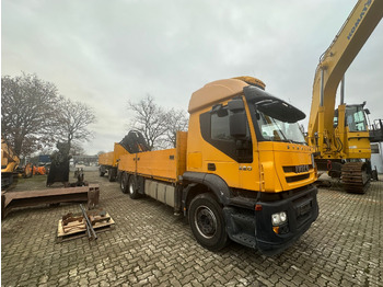 Hákový nosič kontejnerů, Auto s hydraulickou rukou IVECO STRALIS 420 truck open box with TEREX loading crane 290.2E-A3: obrázek 2