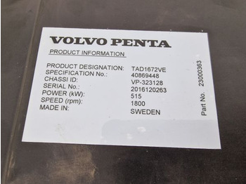 Nový Motor pro Průmyslová technika Volvo  TAD1672VE Engine (Industrial) New: obrázek 4