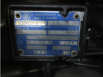 Převodovka pro Nákladní auto DAF CF85 1855331 TRANSMISSIE 16 S 1930 TD EURO 5: obrázek 5