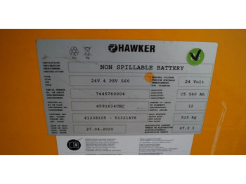 Akumulátor pro Manipulační technika Hawker unknown | Battery 24V560Ah 4PZV560 year 2020 weight 515 kg Battery 24V560Ah 4PZV560 year 2020 weight 515 kg: obrázek 3