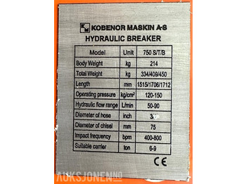 Nový Hydraulické kladivo NY KM 750 Pigghammer s40/s50 CE merket FABRIKKGARANTI: obrázek 3