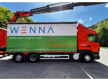 Plachtový nákladní auto, Plachtový přívěs Scania G420 // Tandem // HDS Palfinger 18002 EH // Przyczepa // Oś skrętna podnoszona // Video !!!: obrázek 4