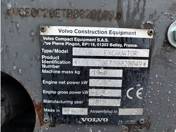 Mini rýpadlo Volvo EC 20 E: obrázek 5