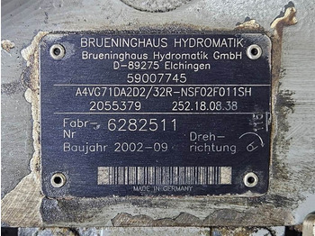 Hydraulika pro Stavební technika Brueninghaus Hydromatik A4VG71DA2D2/32R-Drive pump/Fahrpumpe: obrázek 4