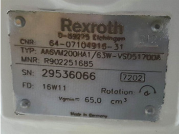 Nový Hydraulika Rexroth AA6VM200HA1/63W-R902251685-Drive motor/Fahrmotor: obrázek 5 Nový Hydraulika Rexroth AA6VM200HA1/63W-R902251685-Drive motor/Fahrmotor: obrázek 5