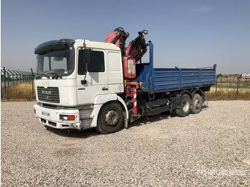 Mulčovač 1999 MAN 26.414 FNLL Fassi F260XP Articulated Boom on Flatbed Truck with Crane: obrázek 2