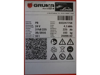 Akumulátor GRUMA 24 Volt 3 PzB 225 Ah: obrázek 5