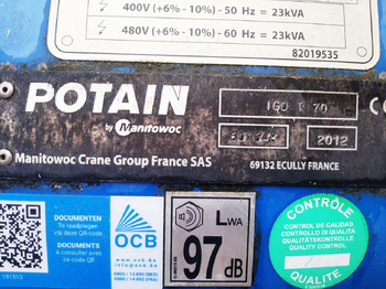 Samostavitelný jeřáb Potain IGO T70A: obrázek 3 Samostavitelný jeřáb Potain IGO T70A: obrázek 3