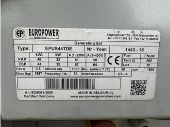 Elektrický generátor Europower EPUS44TDE Kubota Leroy Somer 44 kVA Supersilent Rental generatorset: obrázek 5