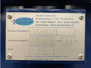 Skladovací nádrž Jacobi Dieseltank 1200 Liter Jacobi Kiwa: obrázek 4 Skladovací nádrž Jacobi Dieseltank 1200 Liter Jacobi Kiwa: obrázek 4