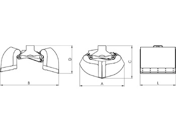 Nový Lžícový drapák pro Hydraulická ruka Clamshell bucket with high capacity BV-S 500: obrázek 4