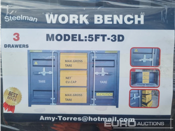 Vybavení garáže/ Dílny Unused 2024 Steelman 5’ Work Bench With 3 Drawers & 2 Cabinets Packed In Plastics, Drawers With Lock & Anti-Slip Inners, Using New 3 Rail Sliding: obrázek 2