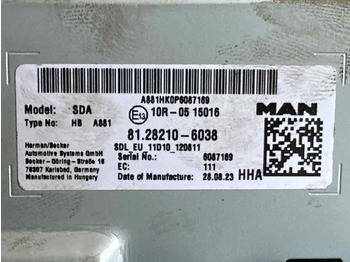 Elektrický systém pro Nákladní auto MAN DISPLAY 81.28210-6038: obrázek 3
