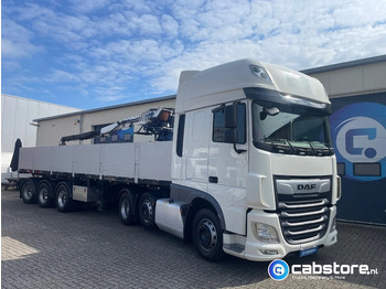 Návěs valník/ Plato Pacton T3-003 3-assige stenen oplegger 2-assen gestuurd + Kennis  Type 14.000 loopkraan - Rotator - stenenklem: obrázek 3