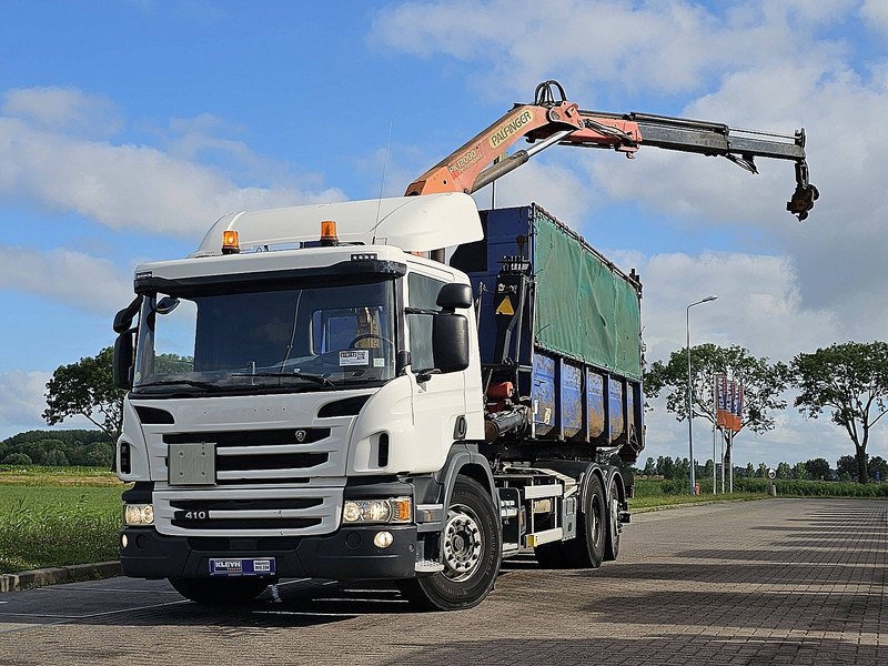 Scania P410 HOOK + BOX + CRANE - Hákový nosič kontejnerů, Auto s hydraulickou rukou: obrázek 1 Scania P410 HOOK + BOX + CRANE - Hákový nosič kontejnerů, Auto s hydraulickou rukou: obrázek 1