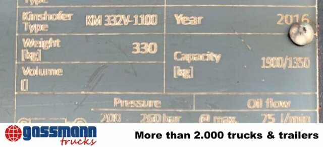 KINSHOFER KM 332-V-1100 Palettenzange - Čelisti na balíky: obrázek 3 KINSHOFER KM 332-V-1100 Palettenzange - Čelisti na balíky: obrázek 3