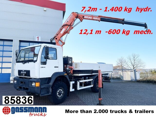 MAN 14.224 LAC 4x4 BB mit Kran Atlas 100.1 - Nákladní automobil valníkový/ Plošinový, Auto s hydraulickou rukou: obrázek 1 MAN 14.224 LAC 4x4 BB mit Kran Atlas 100.1 - Nákladní automobil valníkový/ Plošinový, Auto s hydraulickou rukou: obrázek 1