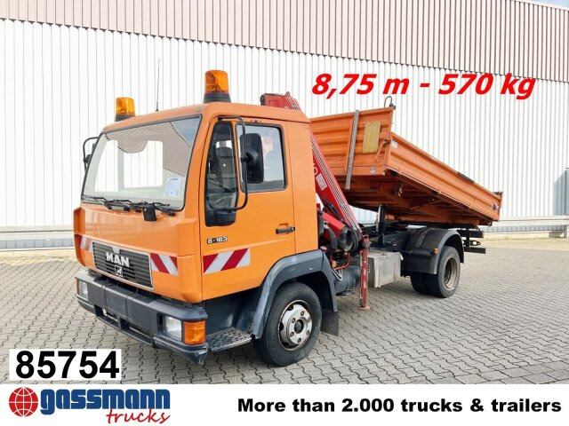 MAN 8.163 4x2 BB mit Kran Fassi F60A.23 - Sklápěč, Auto s hydraulickou rukou: obrázek 1 MAN 8.163 4x2 BB mit Kran Fassi F60A.23 - Sklápěč, Auto s hydraulickou rukou: obrázek 1