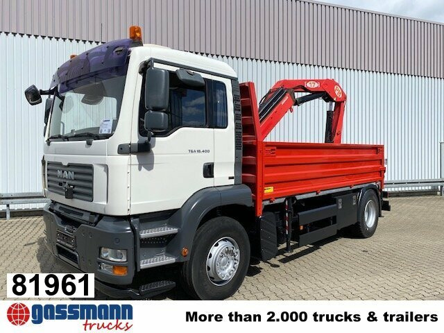 MAN TGA 18.400 4x2 BL Pritsche Heckkran PM17523 - Nákladní automobil valníkový/ Plošinový, Auto s hydraulickou rukou: obrázek 1 MAN TGA 18.400 4x2 BL Pritsche Heckkran PM17523 - Nákladní automobil valníkový/ Plošinový, Auto s hydraulickou rukou: obrázek 1