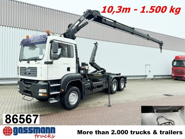 MAN TGA 33.350 6X4 BB mit Kran Hiab 166 E-3 HiDuo, - Hákový nosič kontejnerů, Auto s hydraulickou rukou: obrázek 1 MAN TGA 33.350 6X4 BB mit Kran Hiab 166 E-3 HiDuo, - Hákový nosič kontejnerů, Auto s hydraulickou rukou: obrázek 1