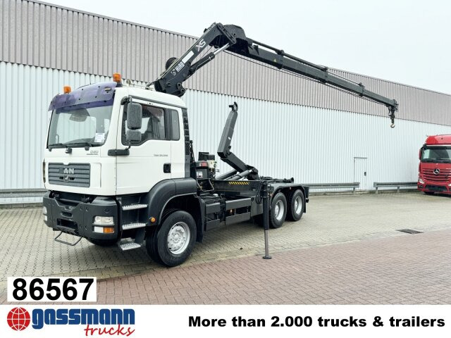 MAN TGA 33.350 6X4 BB mit Kran Hiab 166 E-3 HiDuo, - Hákový nosič kontejnerů, Auto s hydraulickou rukou: obrázek 1 MAN TGA 33.350 6X4 BB mit Kran Hiab 166 E-3 HiDuo, - Hákový nosič kontejnerů, Auto s hydraulickou rukou: obrázek 1