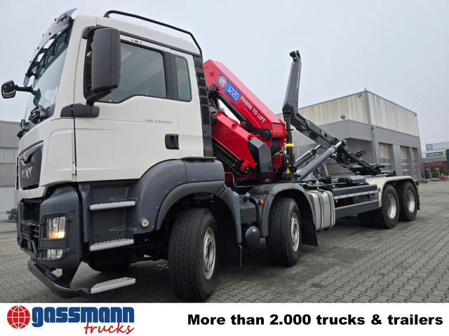 Nový Hákový nosič kontejnerů, Auto s hydraulickou rukou MAN TGS 35.480 8X4 BL, Intarder, Kran HMF 3220-K6,: obrázek 15