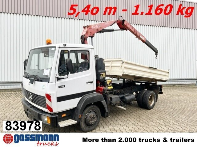 Mercedes-Benz 811 K 4x2 mit Kran Fassi F65A.21 (BJ.2009) - Sklápěč, Auto s hydraulickou rukou: obrázek 1 Mercedes-Benz 811 K 4x2 mit Kran Fassi F65A.21 (BJ.2009) - Sklápěč, Auto s hydraulickou rukou: obrázek 1