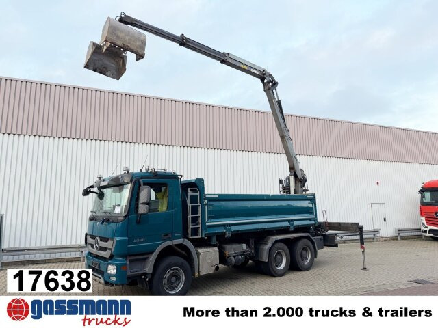 Mercedes-Benz Actros 3348 K 6x4, beidseitig Bormatik, Heckkran - Sklápěč, Auto s hydraulickou rukou: obrázek 1 Mercedes-Benz Actros 3348 K 6x4, beidseitig Bormatik, Heckkran - Sklápěč, Auto s hydraulickou rukou: obrázek 1