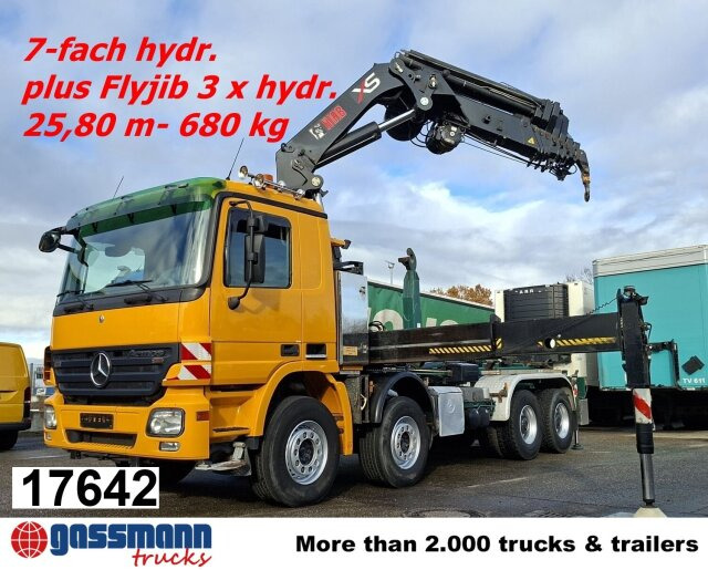 Mercedes-Benz Actros 4146 K 8x4/4, Retarder, Kran Hiab XS 477 - Hákový nosič kontejnerů, Auto s hydraulickou rukou: obrázek 1 Mercedes-Benz Actros 4146 K 8x4/4, Retarder, Kran Hiab XS 477 - Hákový nosič kontejnerů, Auto s hydraulickou rukou: obrázek 1