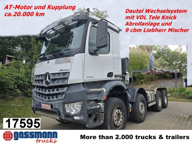Mercedes-Benz Arocs 3240 8x4, VDL Tele-Knick Abrollanlage - Hákový nosič kontejnerů: obrázek 1 Mercedes-Benz Arocs 3240 8x4, VDL Tele-Knick Abrollanlage - Hákový nosič kontejnerů: obrázek 1