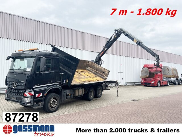 Mercedes-Benz Arocs 3345 K 6x4, Heckkran Hiab Jonsered - Sklápěč, Auto s hydraulickou rukou: obrázek 1 Mercedes-Benz Arocs 3345 K 6x4, Heckkran Hiab Jonsered - Sklápěč, Auto s hydraulickou rukou: obrázek 1