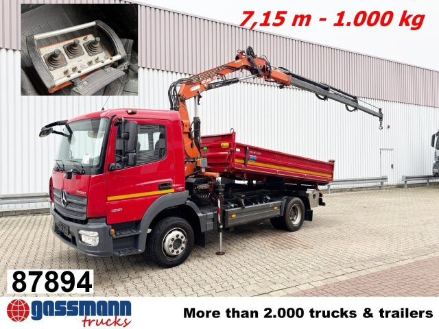 Mercedes-Benz Atego 1221 K 4x2 mit Kran Atlas AK 75.2, Funk, - Sklápěč, Auto s hydraulickou rukou: obrázek 1 Mercedes-Benz Atego 1221 K 4x2 mit Kran Atlas AK 75.2, Funk, - Sklápěč, Auto s hydraulickou rukou: obrázek 1