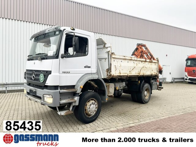 Mercedes-Benz Axor 1833 AK 4x4 mit Heckkran Atlas 105.2-A2L - Sklápěč, Auto s hydraulickou rukou: obrázek 1 Mercedes-Benz Axor 1833 AK 4x4 mit Heckkran Atlas 105.2-A2L - Sklápěč, Auto s hydraulickou rukou: obrázek 1