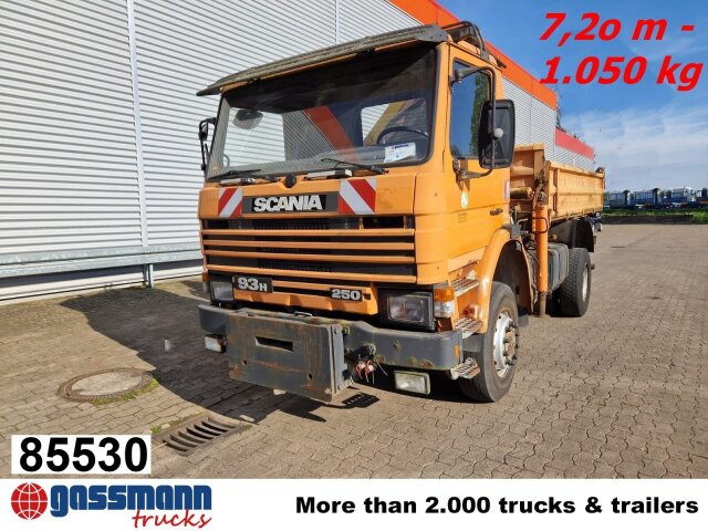 Scania 93H 250 4x4 mit Kran Palfinger PK8000, - Sklápěč, Auto s hydraulickou rukou: obrázek 1 Scania 93H 250 4x4 mit Kran Palfinger PK8000, - Sklápěč, Auto s hydraulickou rukou: obrázek 1