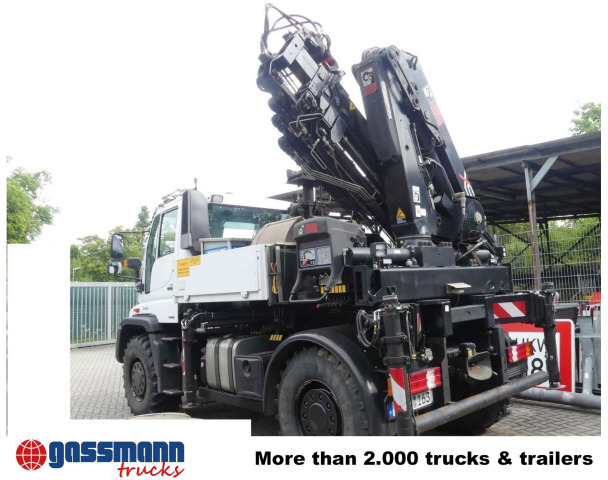 Unimog U400 4x4, Frontzapfwelle, Heckkran Hiab XS - Nákladní automobil valníkový/ Plošinový, Auto s hydraulickou rukou: obrázek 2 Unimog U400 4x4, Frontzapfwelle, Heckkran Hiab XS - Nákladní automobil valníkový/ Plošinový, Auto s hydraulickou rukou: obrázek 2