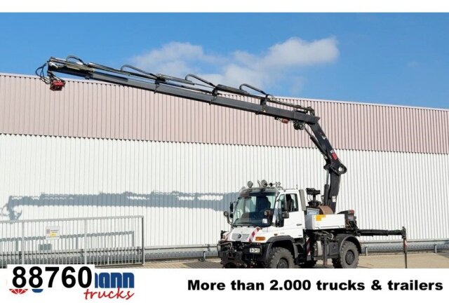 Unimog U400 4x4, Frontzapfwelle, Heckkran Hiab XS - Nákladní automobil valníkový/ Plošinový, Auto s hydraulickou rukou: obrázek 1 Unimog U400 4x4, Frontzapfwelle, Heckkran Hiab XS - Nákladní automobil valníkový/ Plošinový, Auto s hydraulickou rukou: obrázek 1