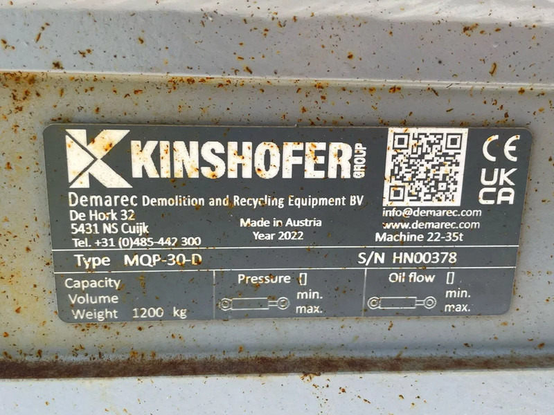 Demoliční nůžky pro Stavební technika Demarec MQP-30-D JAW | DEMOLITION SHEAR | PULVERIZER: obrázek 16 Demoliční nůžky pro Stavební technika Demarec MQP-30-D JAW | DEMOLITION SHEAR | PULVERIZER: obrázek 16